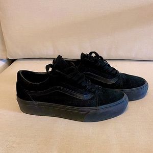 Black platform vans